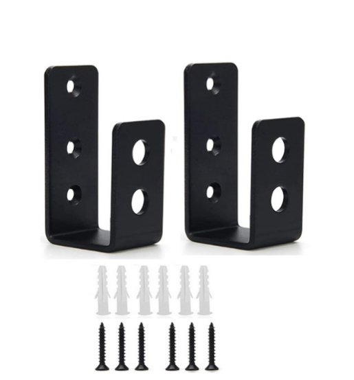Set Di 4 Staffe Per Asta Tenda Da 7/16 Di Pollice – Colore Oro, Con Viti E Tasselli Per Montaggio A Parete