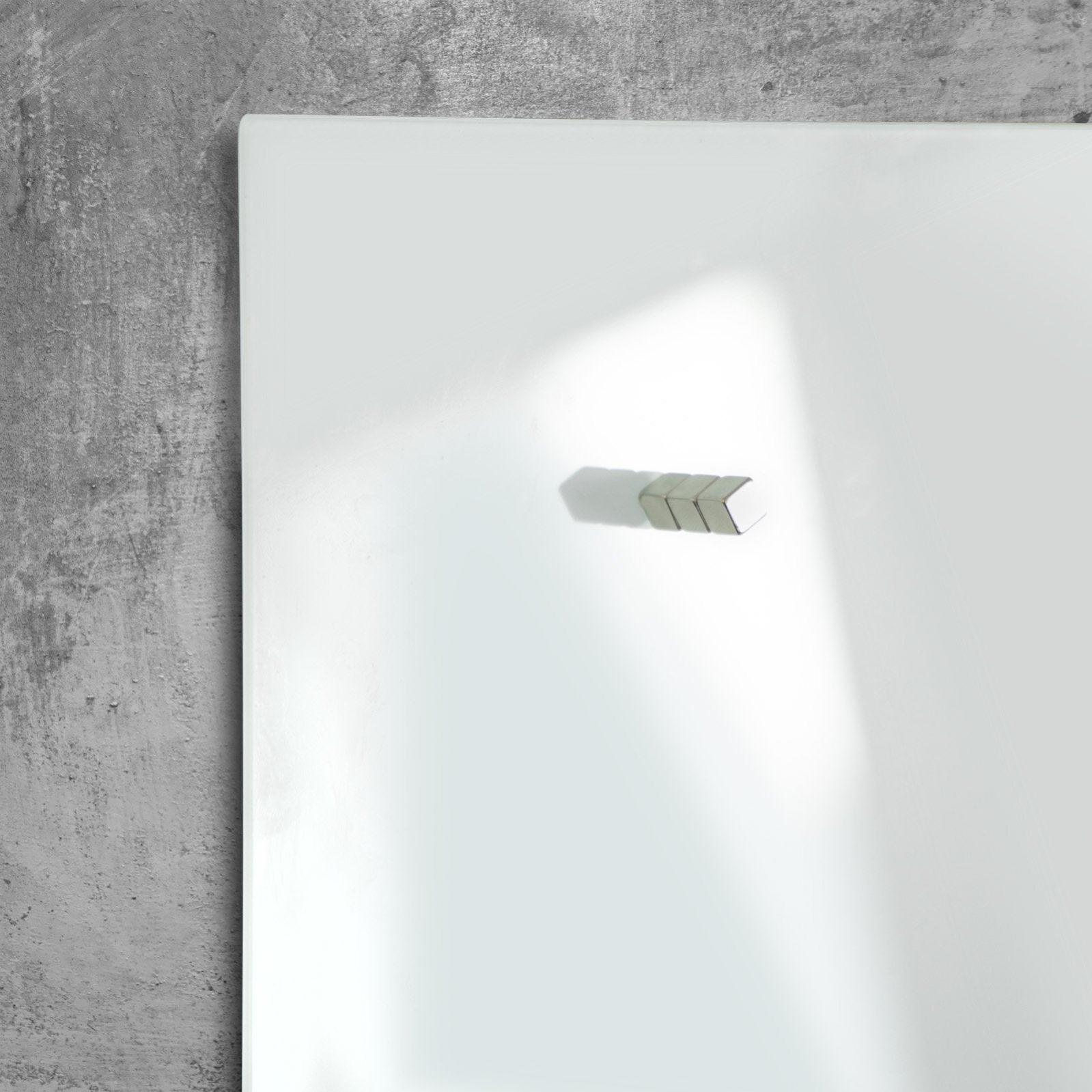 Tableau Blanc Magnétique Mural 80x110 Cm KARAT - Cadre Aluminium, Surface Laquée Effaçable à Sec, Avec Porte-marqueurs