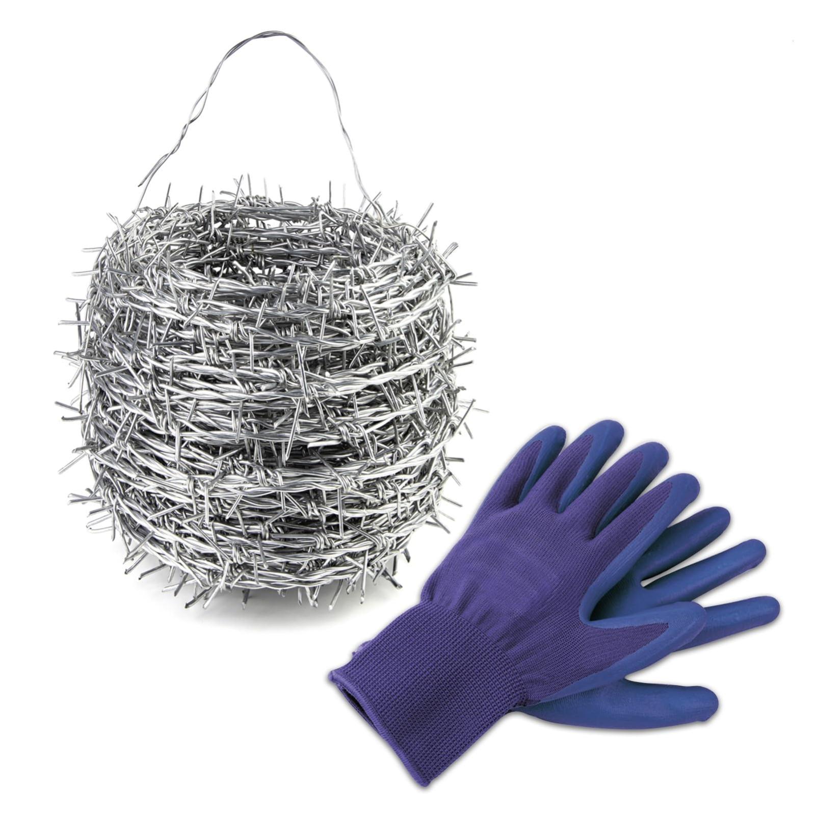 Fil Barbelé KARAT 16m Galvanisé - Clôture Pâturage Résistant - Épaisseur 1,6mm Avec Gants