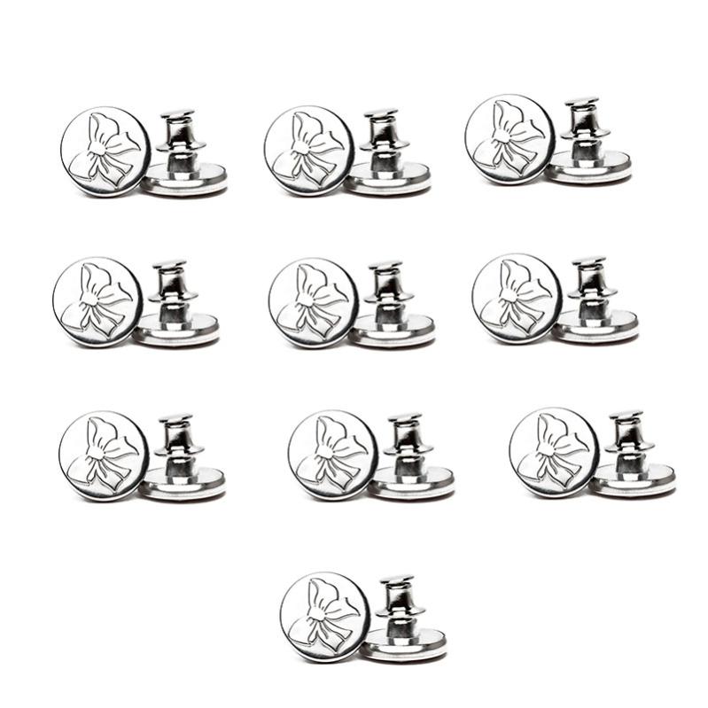 Lot De 2 Boutons Métallisés 11 Mm - Occasion Mais En état Correct - Origine France