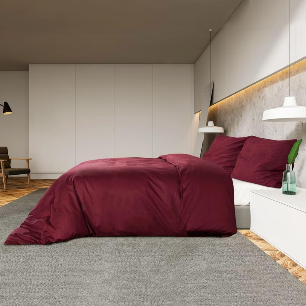 Ensemble de housse de couette Bordeaux 140x200 Microfibre - 4