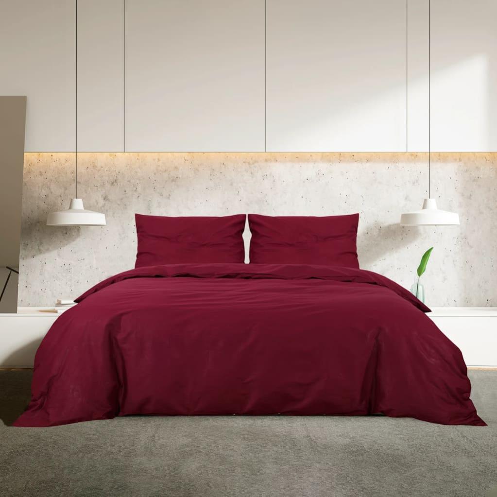 Ensemble de housse de couette Bordeaux 140x200 Microfibre - 3