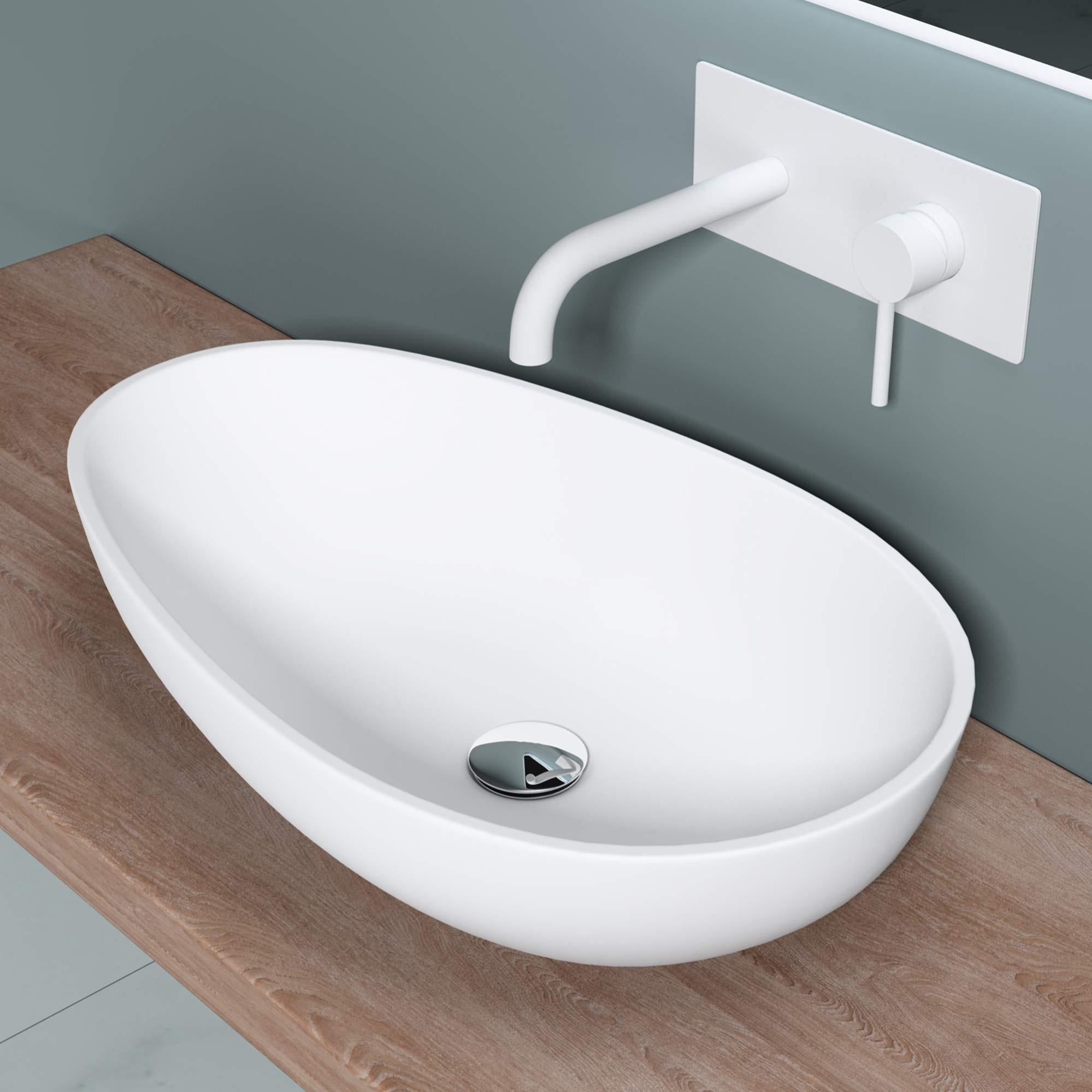 Doporro Lavabo Vasque Poser Blanc Mat Cm Lave Main Colossum