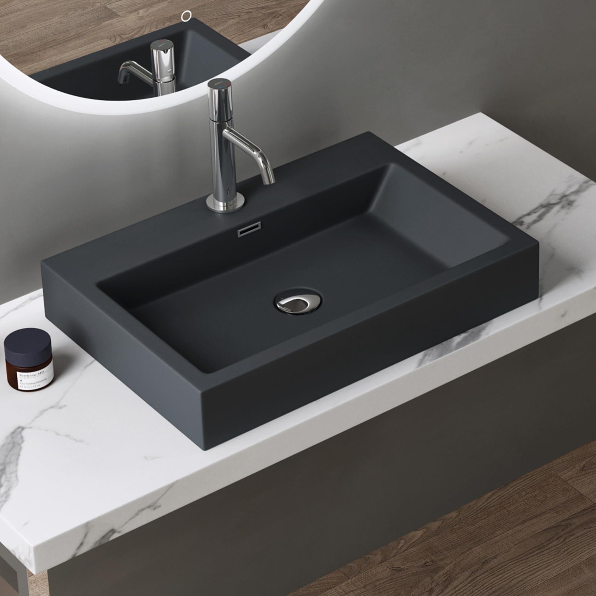 WC Suspendu Doporro Aix179 Gris Noir - Céramique, Abattant Frein De Chute - Design Moderne Sans Bride