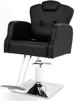 Fauteuil De Coiffure Professionnel Hydraulique - Hauteur Et Inclinaison Réglables - Cuir PU, Charge 180 Kg