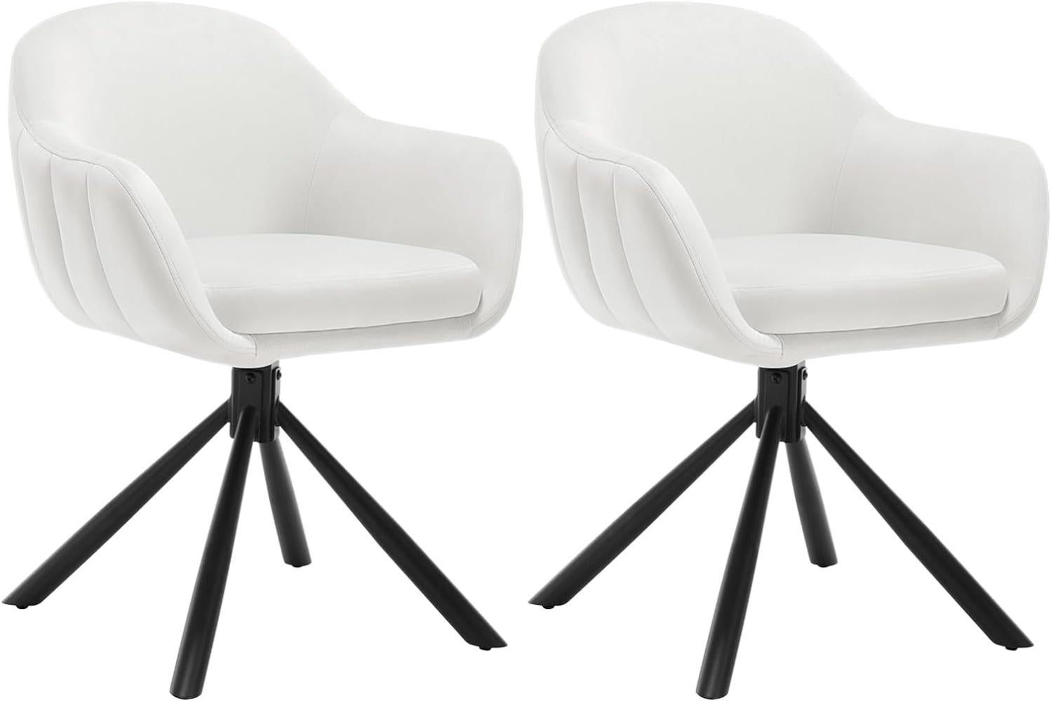 WOLTU Lot de 2 Chaises Salle à Manger Pivotante à 360° en Velours