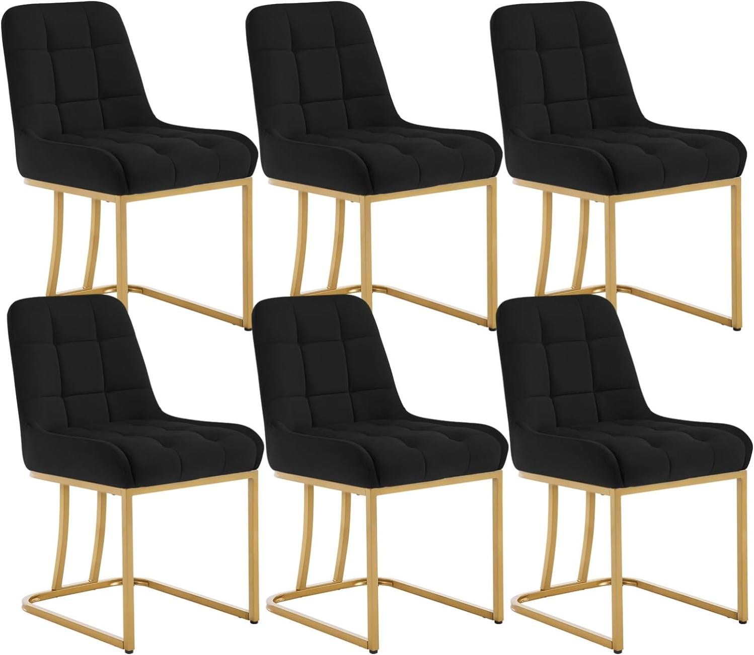 WOLTU Lot de 6 Chaises de Salon. Chaises de Salle à Manger.en Velours