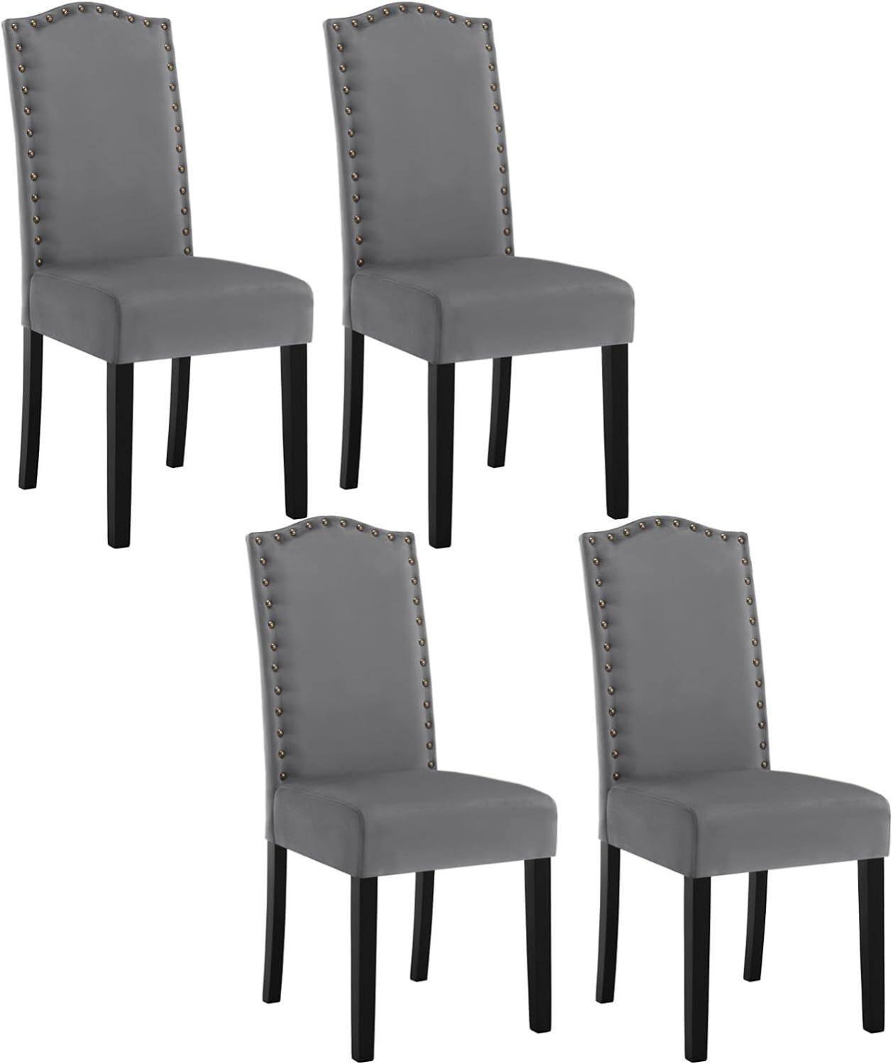 Lot De 4 Chaises De Salle à Manger Modernes - Velours Bleu Foncé, Pieds Noirs Métal