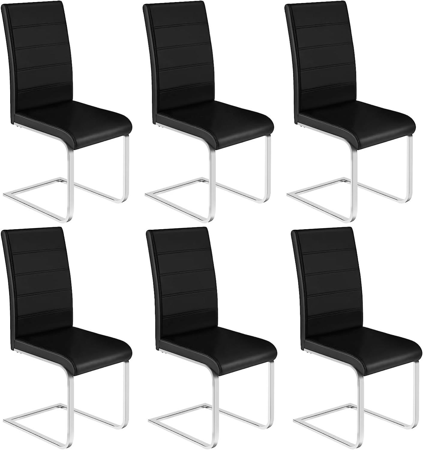 Lot de 6 chaises pliantes en velours et métal - Noir - ORTENSIA