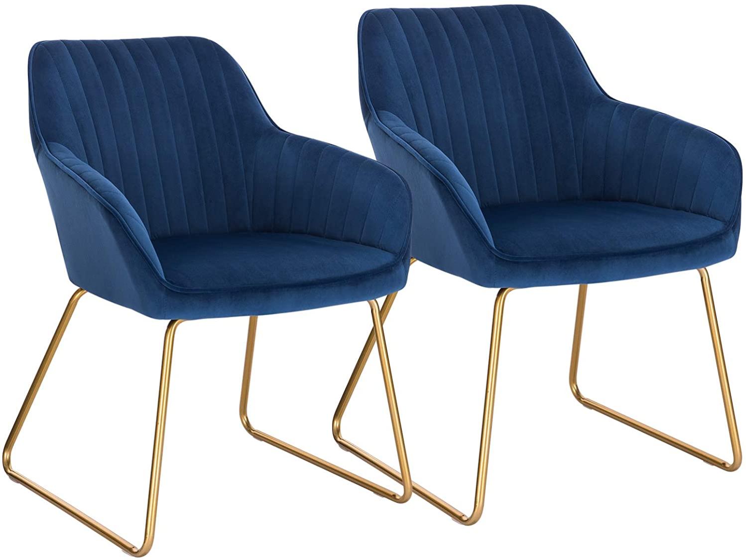 Set de 2 chaises Salle à Manger Mila Tapissées Moutarde, 58 cm x 45 cm