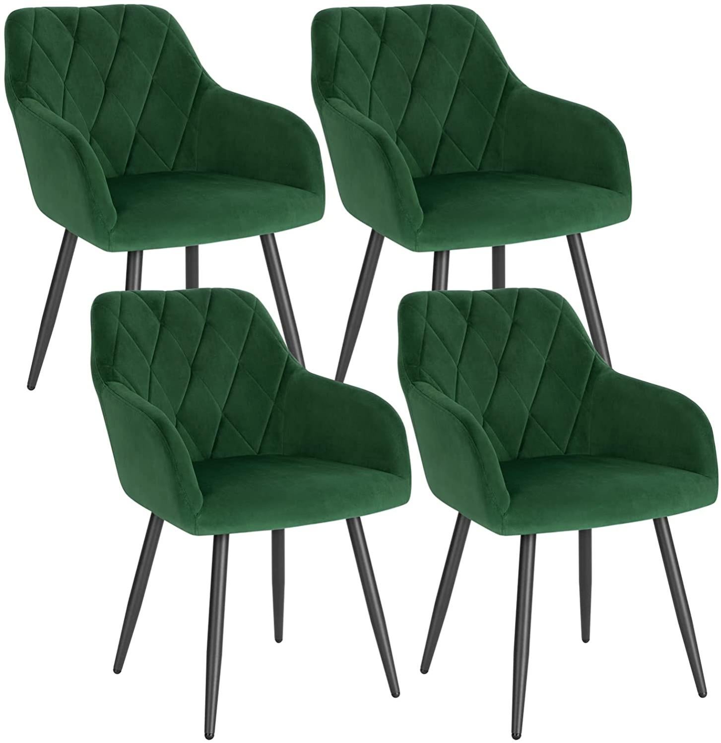 Chaises De Salle à Manger Modernes Rembourrées - Velours, Accoudoirs - Choix De Couleurs