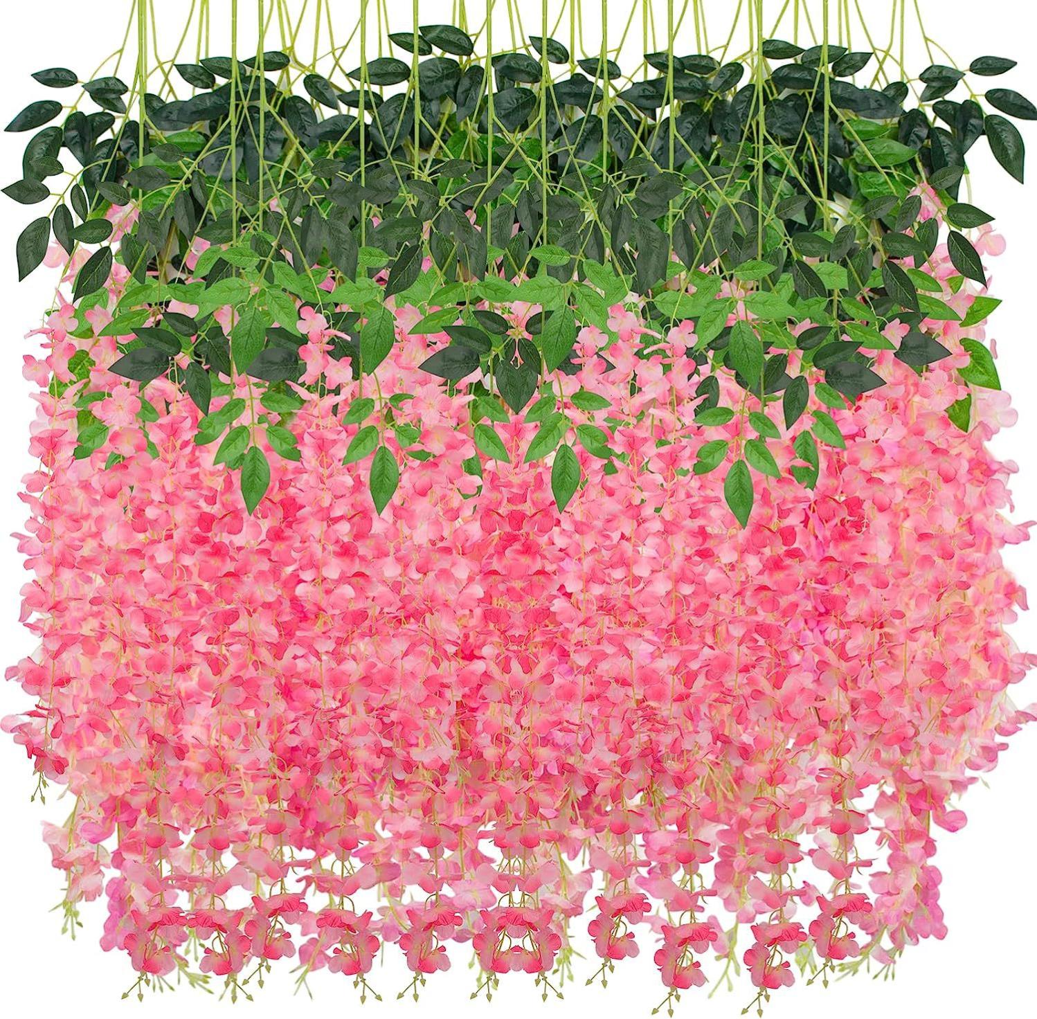 Voiakiu Glycine Artificielle Vigne Violet Ivy Fleurs, 2