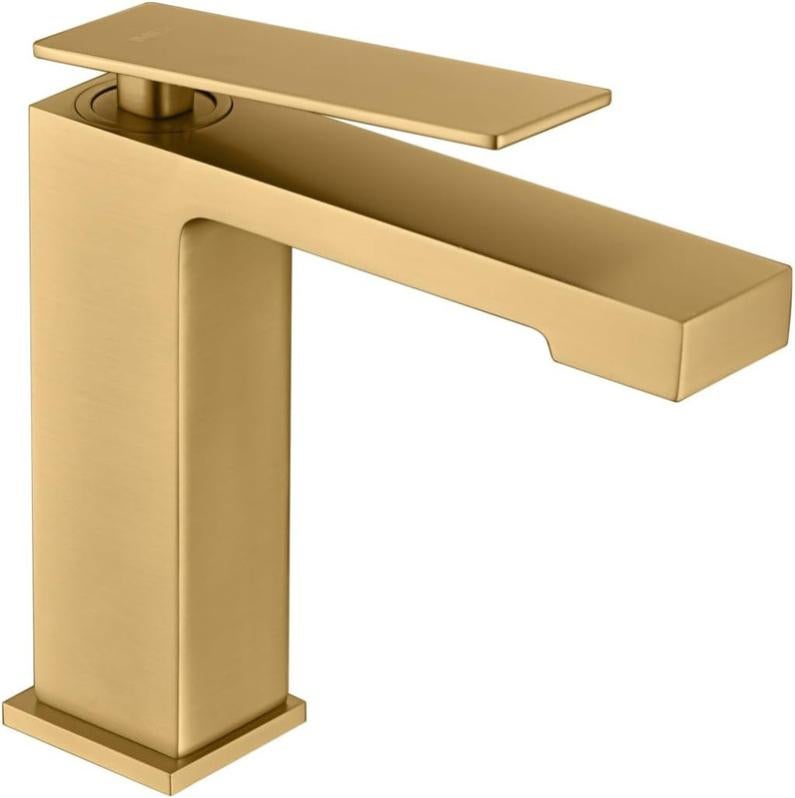 Rubinetto Lavabo Synnax INGUZ Monocomando | Ottone, Beccuccio Basso, Finitura Oro Spazzolato Opaco