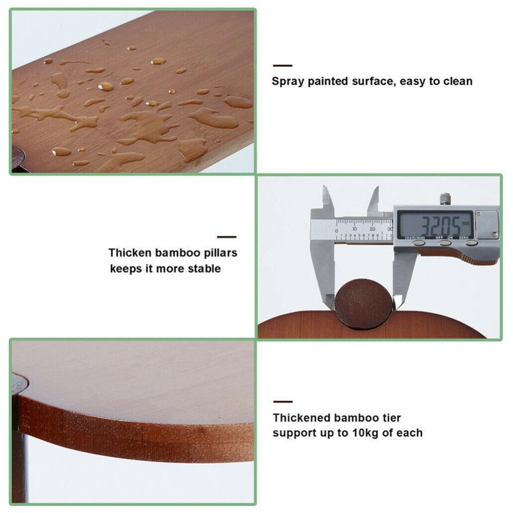 Porte Plante en Bambou Intérieur Etagère Plantes à 3 Niveaux Escalier - 5