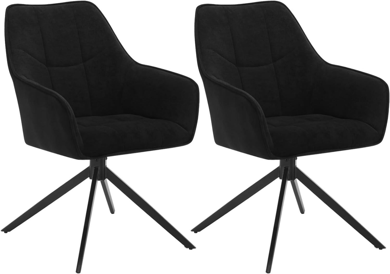 Lot De 2 Chaises Design Pivotantes Anthracite Velours - Position Automatique, Charge 120kg, Moderne