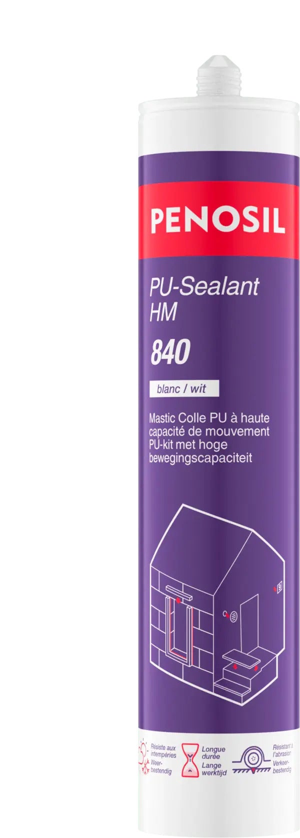 Mastic colle durcissant à lhumidité polyuréthane PU Sealant 40 FC GRIS 300ml PENOSIL HM