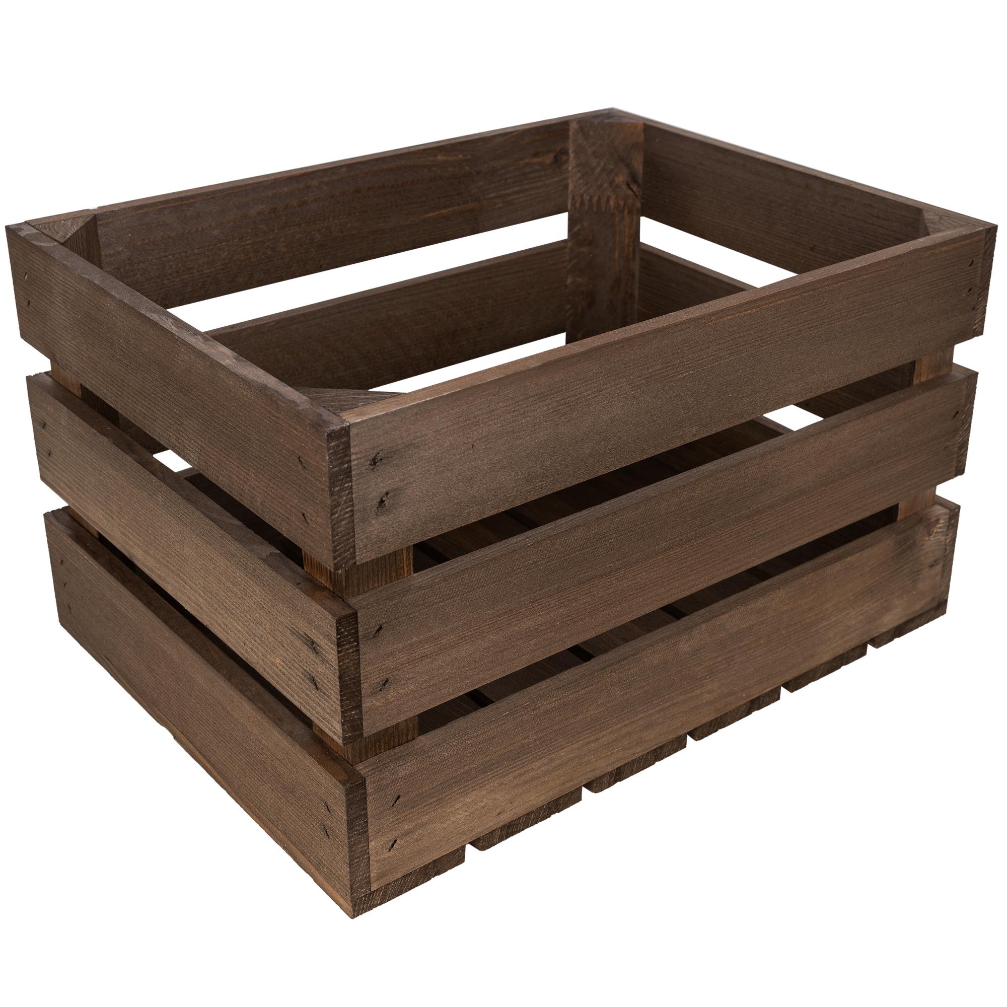Caisse En Bois De Rangement 40x30x14 Cm - Boîte Avec Poignées Pour Bureau Ou Cuisine