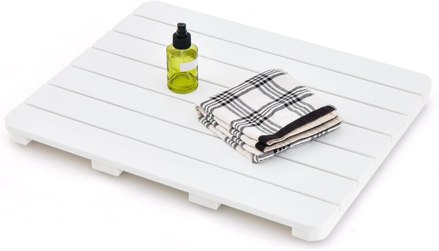 Caillebotis de Douche Antidérapant, Tapis de Bain Douche en Bambou