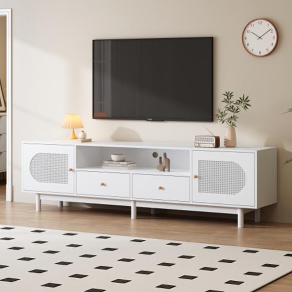 Bay Isle Home ON-TREND Élégant Meuble Télé En Rotin Pour Téléviseur De 65 Po Ou Moins, Console - 3