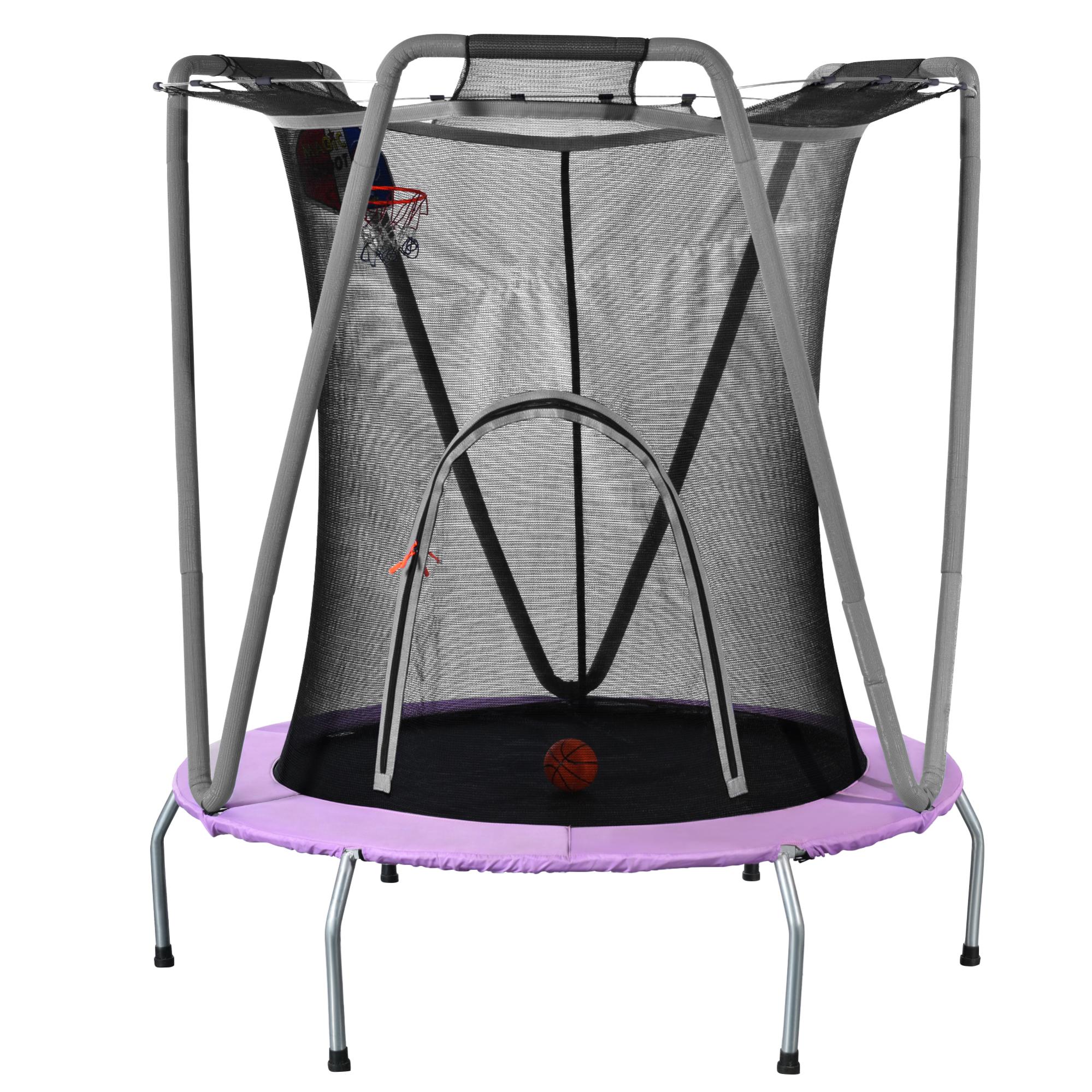 Ultrasport Trampoline Jardin Jumper, 251 cm, avec Tapis Saut, Ressorts, Filet sécurité, Poteau Filet rembourré et Protection Bords, résistant aux intempéries, Charge maximale 120 kg, Bleu