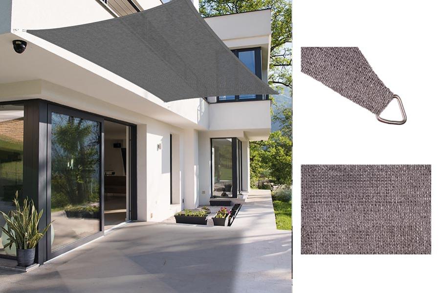 Vela Parasole 3x4 Mt Con Corde E Occhielli Rinforzati &ndash; UV 50+ Colore Ecr&ugrave;