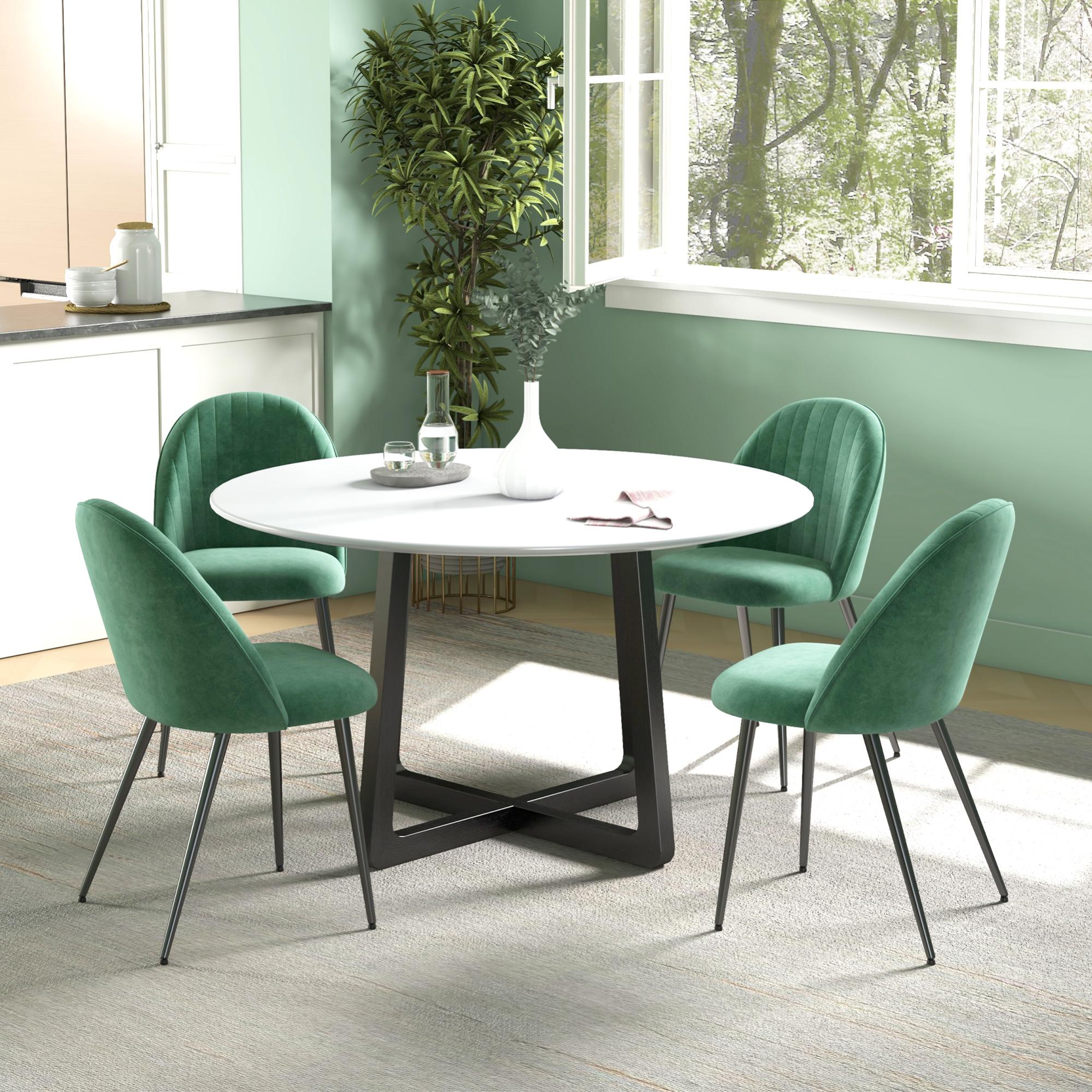 Set 4 Sedie Da Pranzo Scandinave Meuble Cosy - Imbottite Con Braccioli, Verde - Foto 14