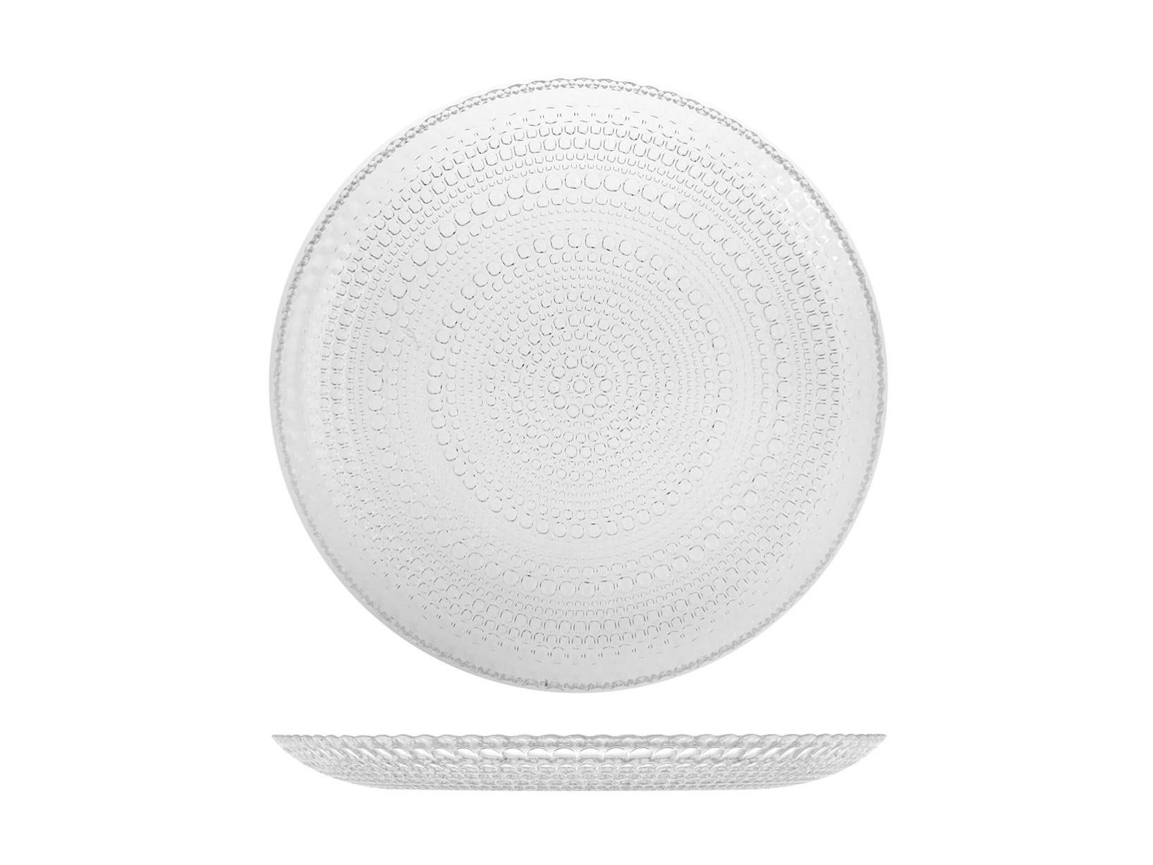 Piatto per candele in vetro, 20x114mm, trasparente conf 10 pz
