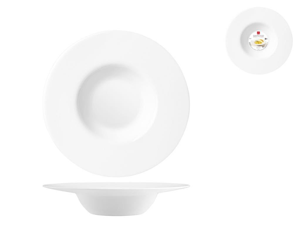 Il Numero 1 Del Risparmio-SET 6 PIATTI FONDI PRIMA IN VETRO TEMPERATO Bianco Da 23 Cm Main