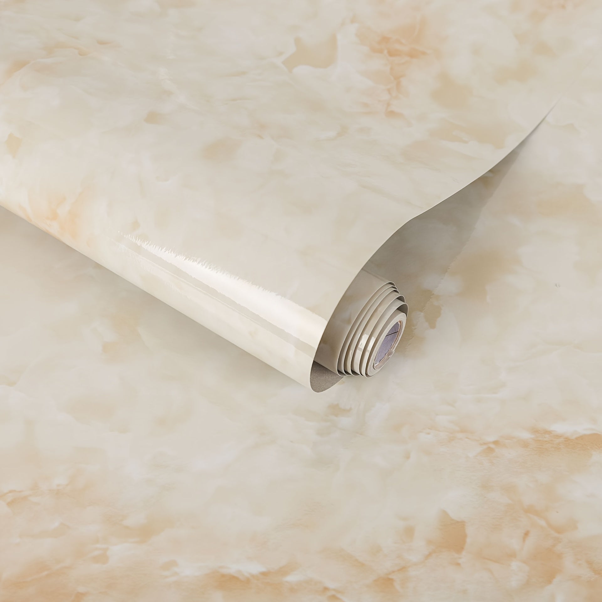 Papelador de mármol autoadhesivo de 1 rollo, pegatina de piso y pared, papel tapiz impermeable, película decorativa, 300 x 40 cm, beige
