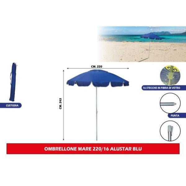 Sekey Ombrellone Da Balcone Blu Con Supporto E Custodia - Diametro 180 Cm, Ideale Per Terrazzi