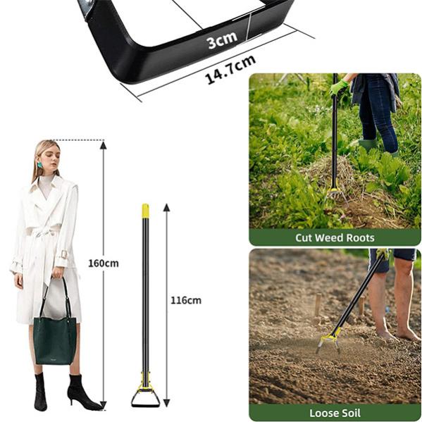 Zappa Da Giardino KOTARBAU - Acciaio C45, Manico In Legno 34cm | Per Disserbo E Lavorazione Terreno - Foto 8