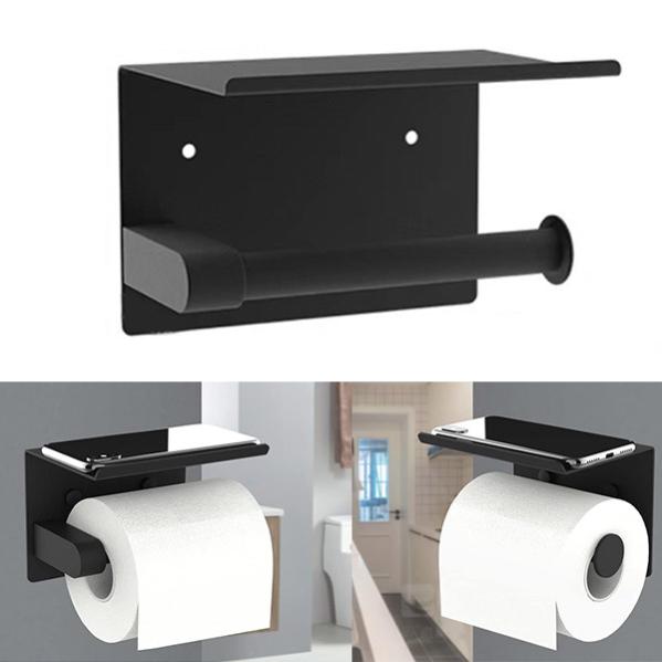 Porte Papier Toilette, Support Papier Toilette Mural, 304 Acier Inoxydable Porte Rouleau Toilette Installation Avec Vis Ou 3m Auto Adhesif Argen 95793886