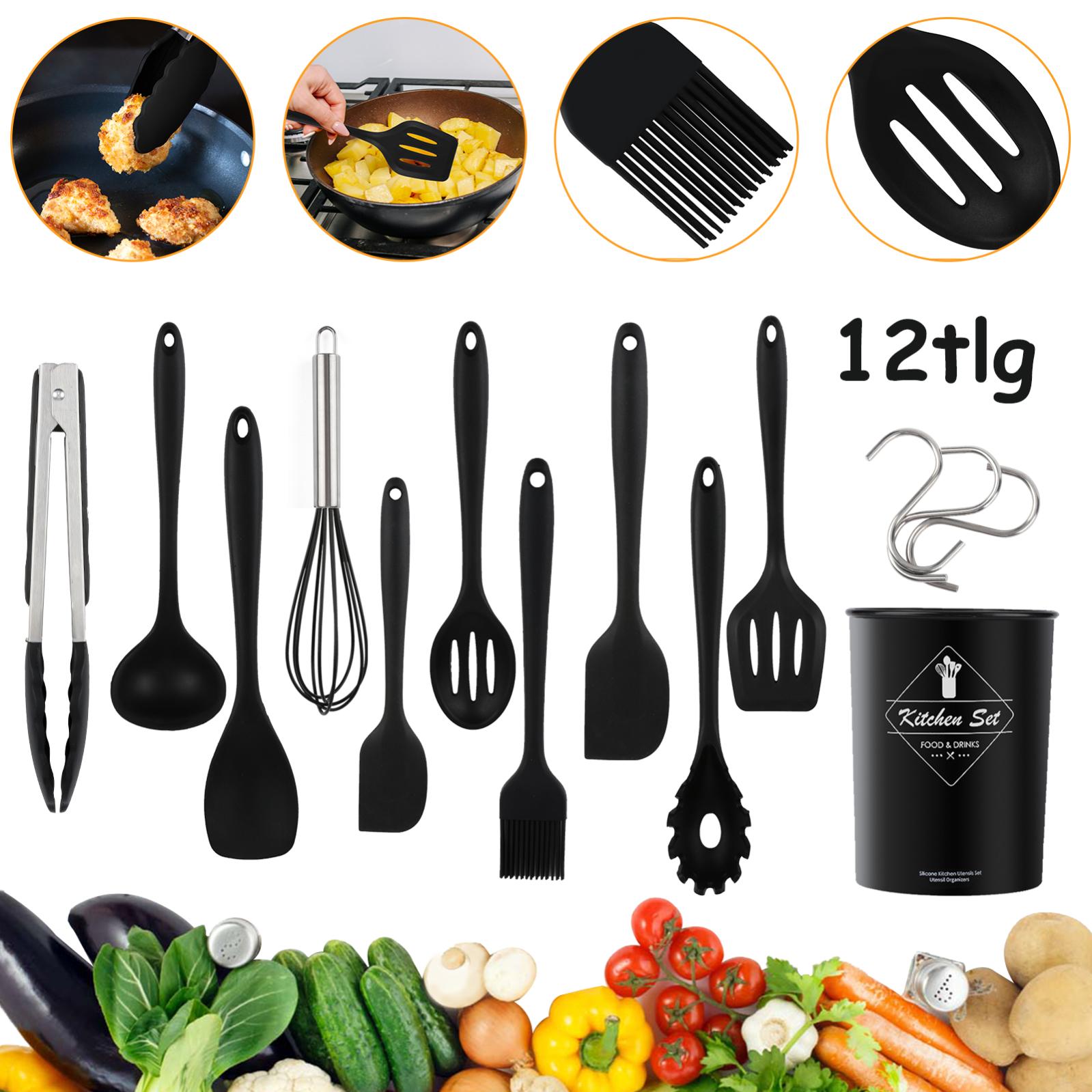 Ustensiles de Cuisine,10pcs Set spatule en Silicone de qualité