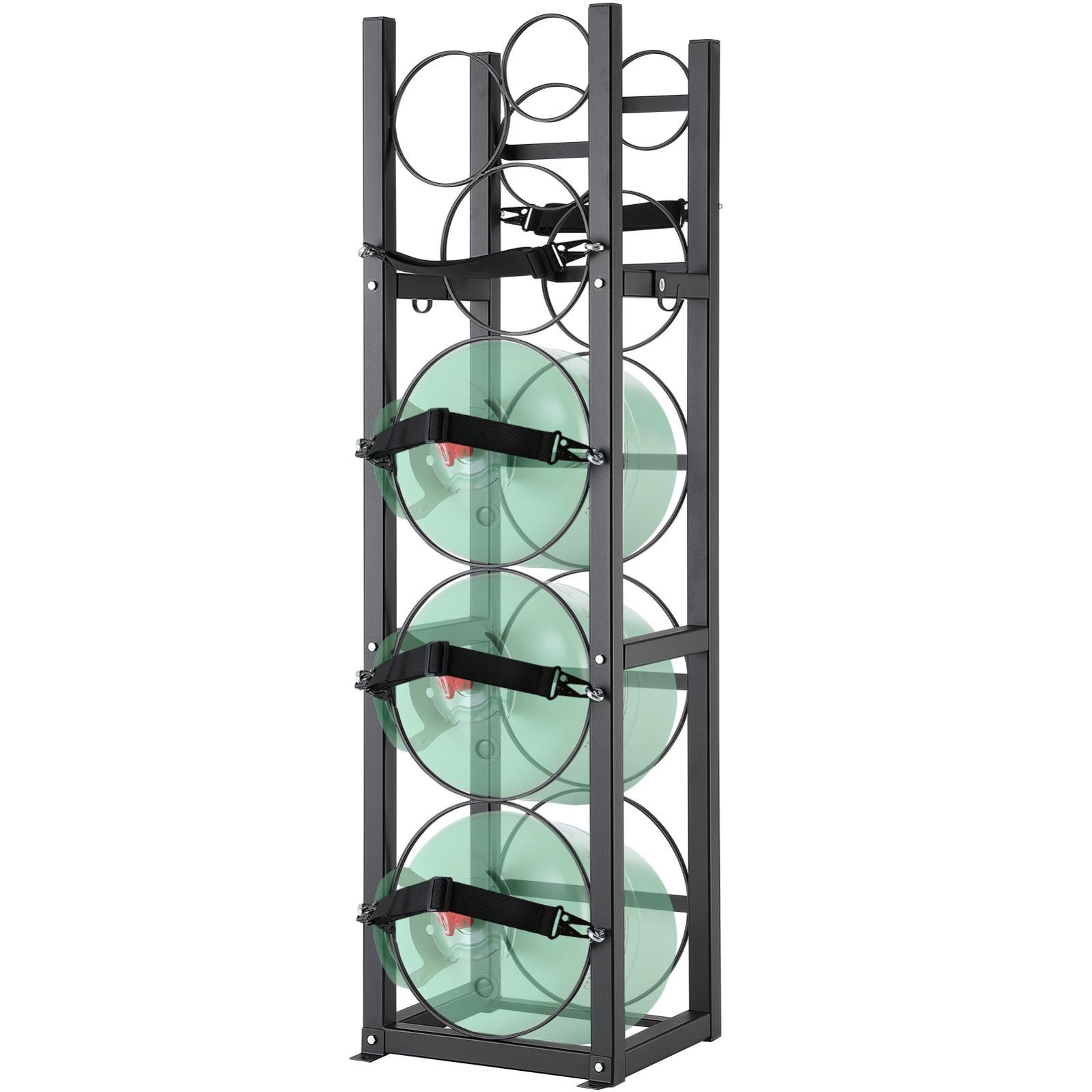 Support Bouteille Gaz VEVOR 3 X 13,6 Kg - Rack Acier Pour Fréon, Oxygène, Azote | 32,5x33x84 Cm