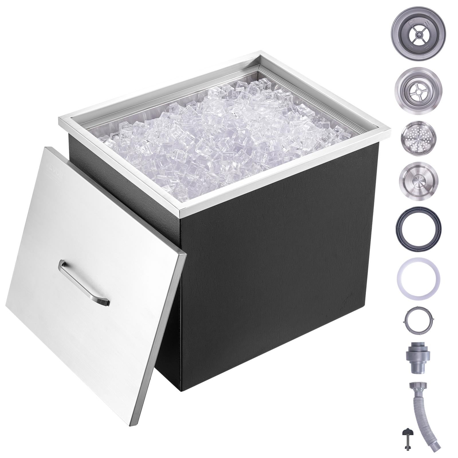 Pinza Ghiaccio Acciaio Inox, Con Pinze E Colino, Per Feste E Bar Secchiello Glacette Per Vino