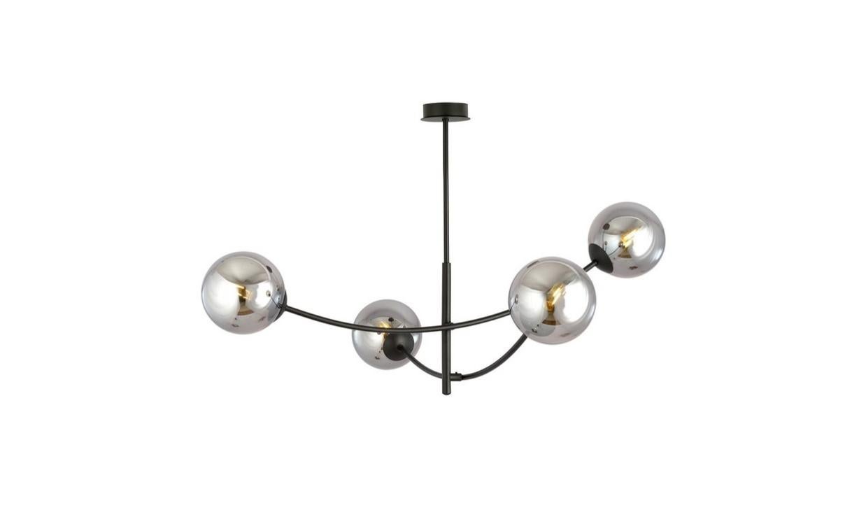 Plafonnier Hunter, Acier peint par poudrage, Verre, Noir, Gris, EPIKASA