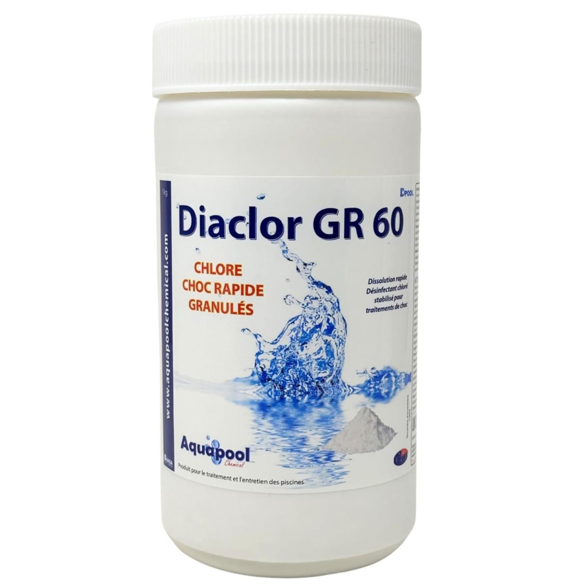 Chlore Choc Granulés Piscine, Traitement Eau Verte, Trouble, Algues et Les 1KG