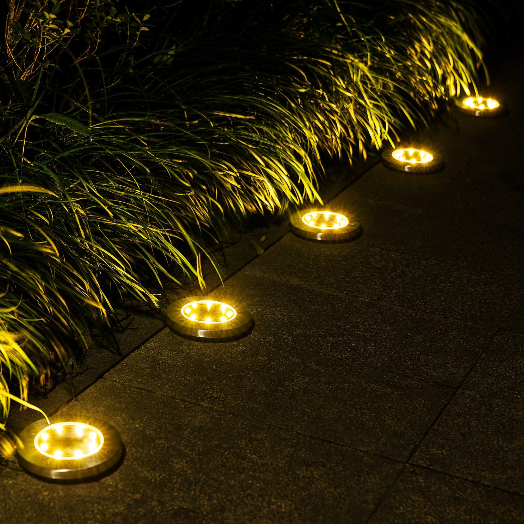 Confezione Da 8 Luci LED Solari Per Ringhiere, Luci Solari Da Esterno Luci Solari Impermeabili Per Gradini Luci Solari Per Gradini Utilizzate Per Scale Recinzioni Terrazze Giardini Patii 93348565