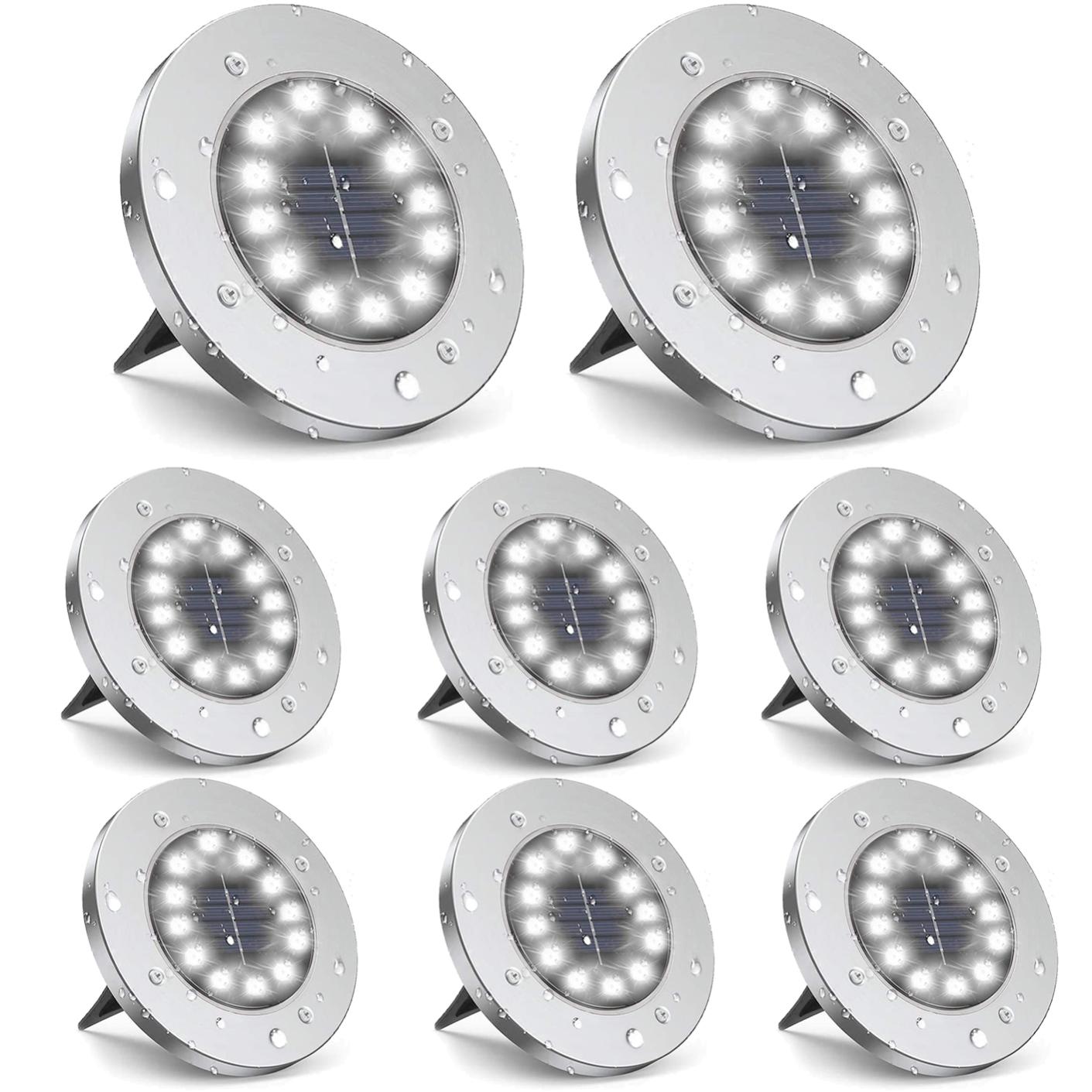 Lampes solaires au sol avec 12 LED, lampes solaires encastrées étanches ...