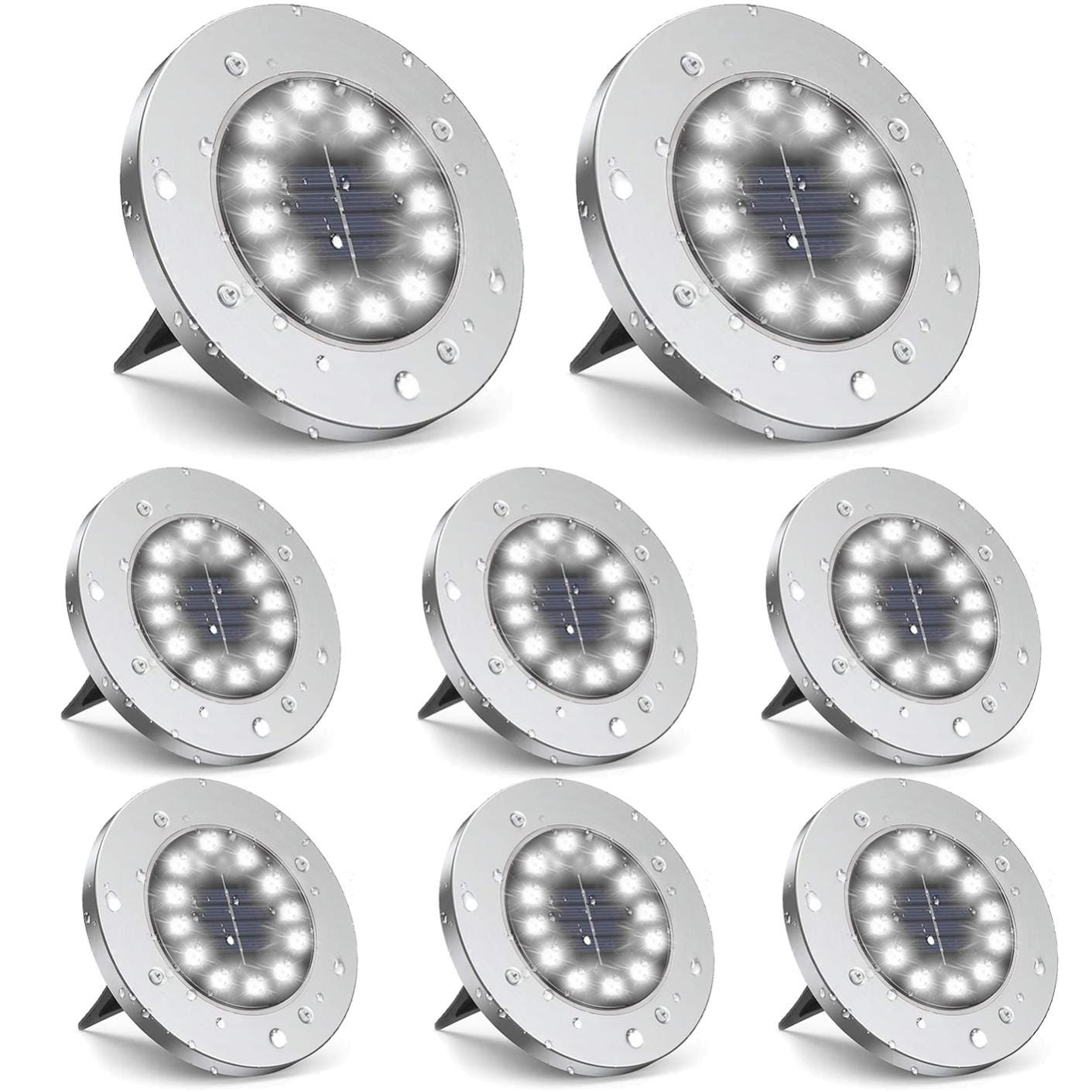 Lampes solaires au sol avec 12 LED, lampes solaires encastrées étanches ...