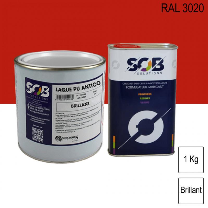 Peinture En Poudre Polyester FELLO - RAL 3020 Rouge Circulation - 5kg