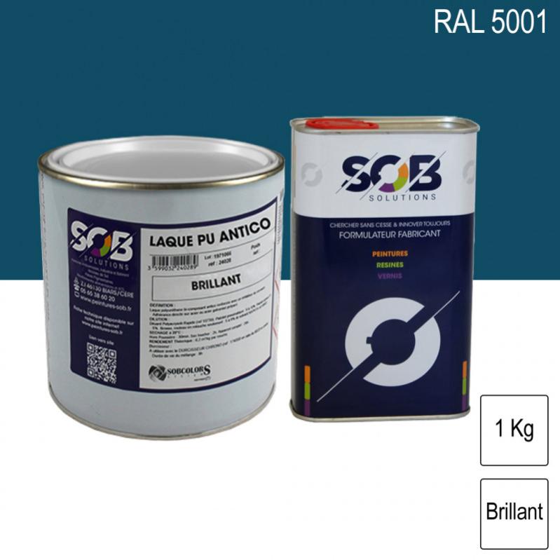 Laque Marine Orangemarine – Mono-composant, Brillant, Bleu 0,75 L, Résine Alkyde-uréthane, Résistance UV Et Abrasion