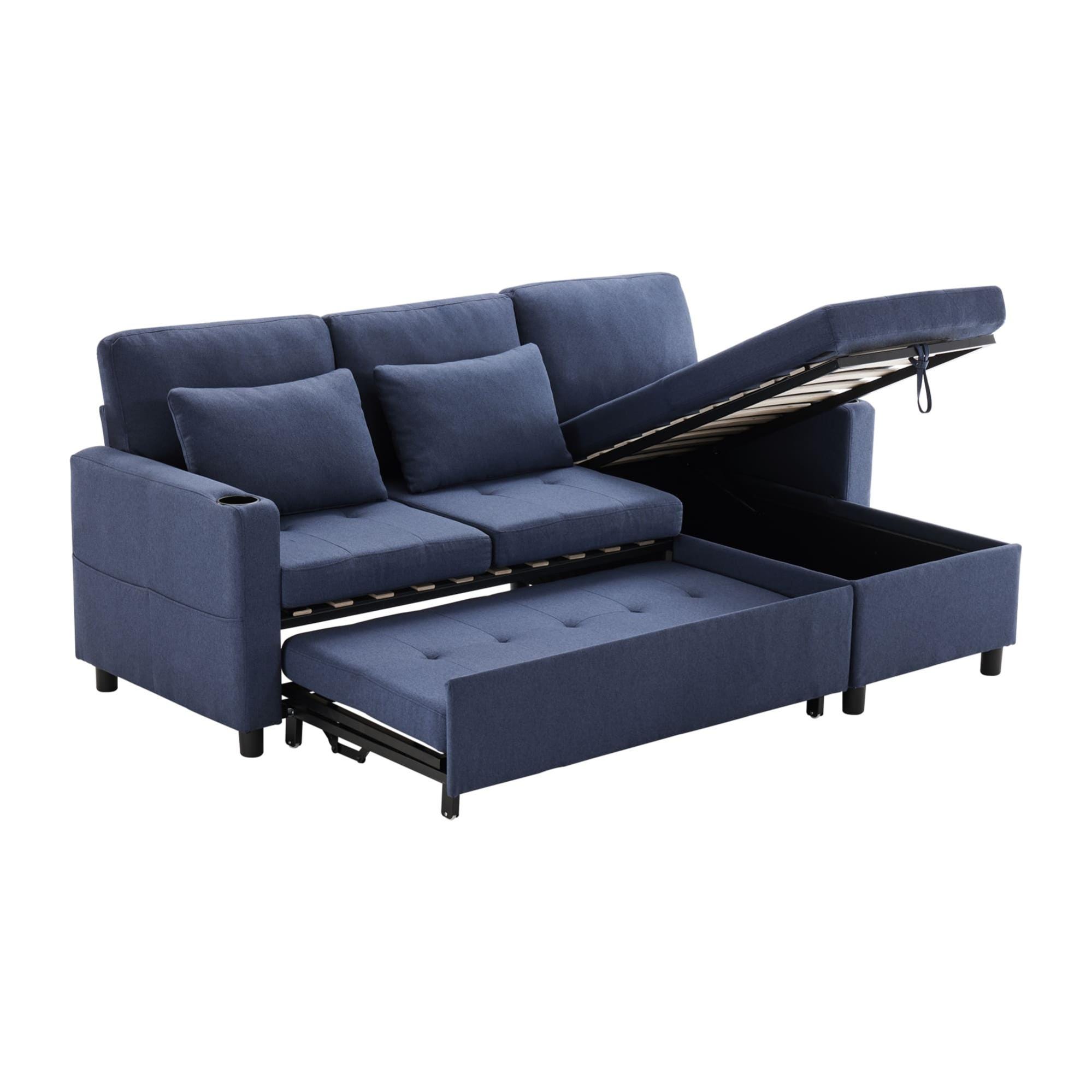 Canapé D'angle 3 Places Avec Rangements, Ports USB/Type-C Et éclairage LED - Velours Côtél, Pouf Mobile Inclus (Gris Foncé)