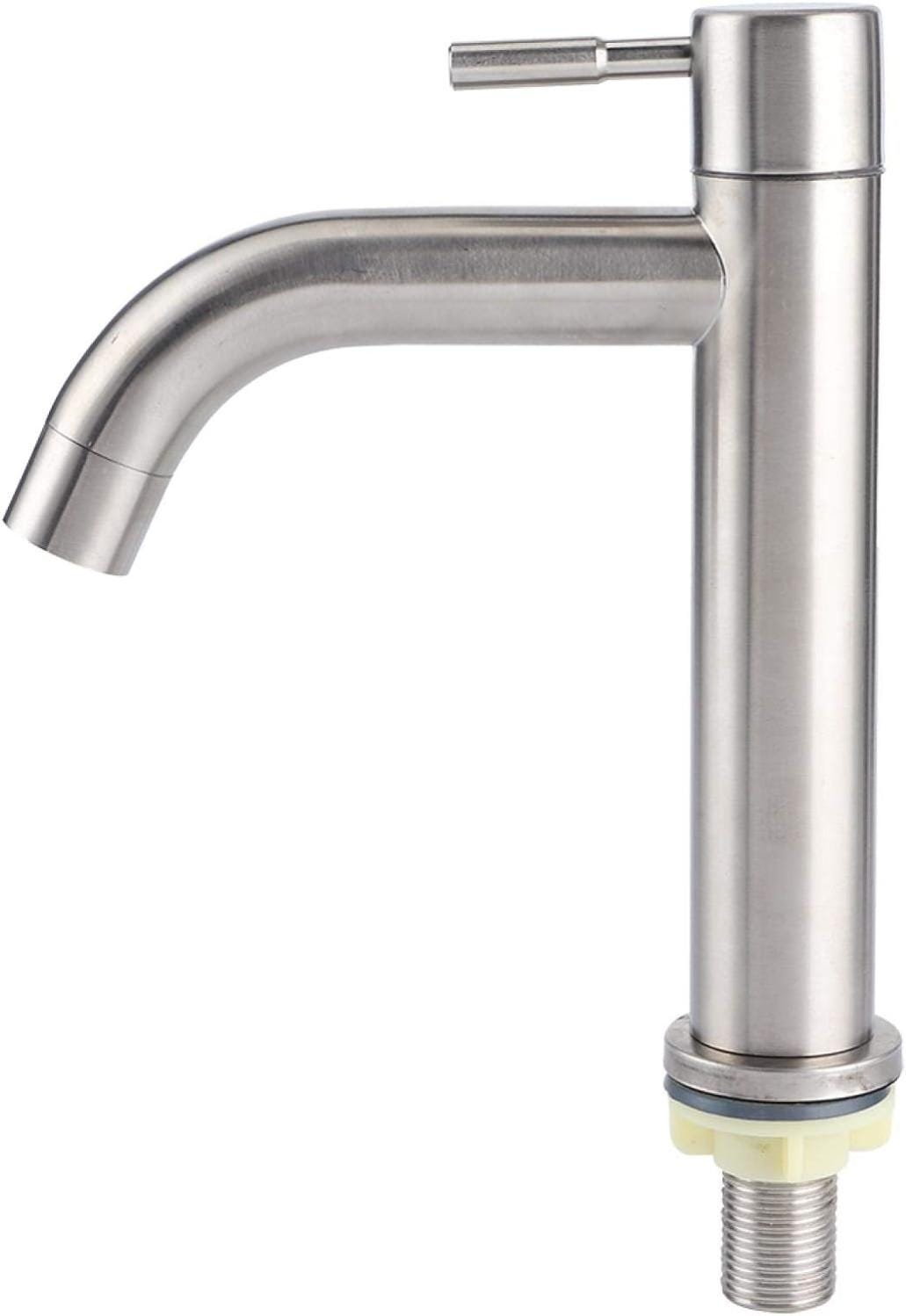 Robinet Lavabo Inox G1/2 Nikou - Robinet Eau Froide Simple Salle De Bain Cuisine