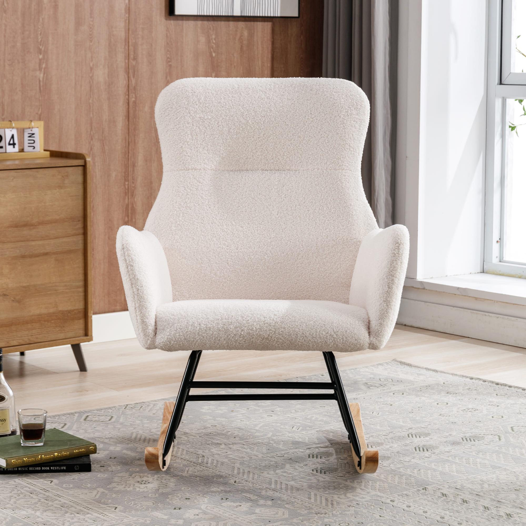 Fauteuil De Salon Rembourré DAYALANE - En Chenille, Accoudoirs Confortables, Pieds Bois - Couleur Kaki