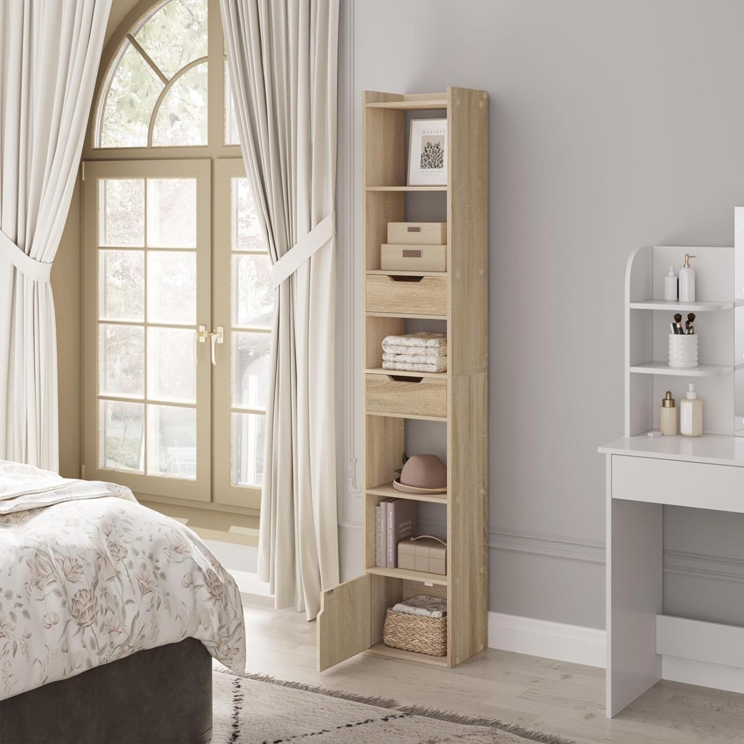 WOLTU Étagère 6 Compartiments - Armoire Cubique Bois - 90x90x30 Cm - Chêne Clair - Salon Chambre