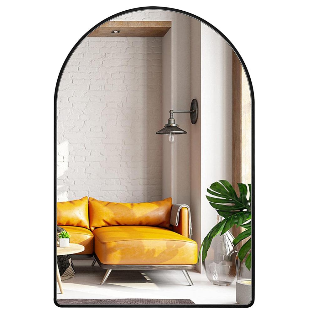 Miroir Mural Arc 20x30 Cadre Aluminium Or Rectangulaire Entrée Salon