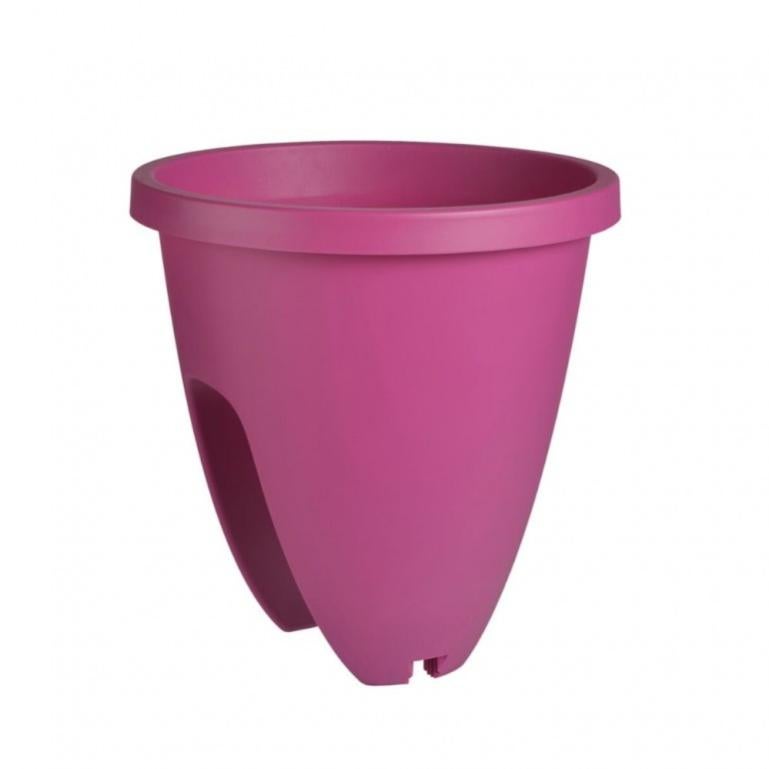 Verdemax Vaso Rotondo Da Balcone - Diametro 15 Cm In Plastica - Colore Nero - Made In Italy - 2