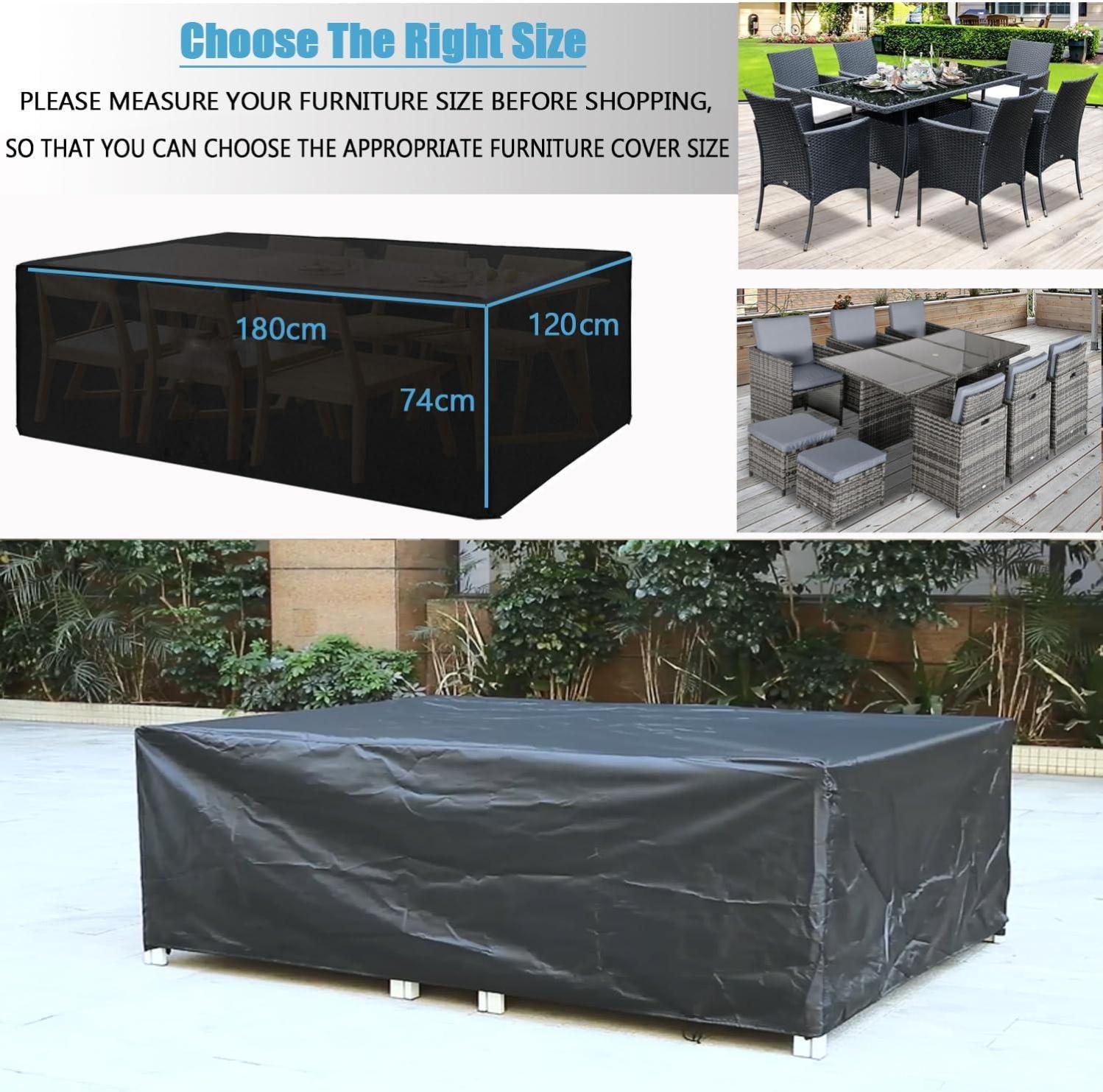 Housse Salon De Jardin Exterieur 180x120x100cm 420D Housse De