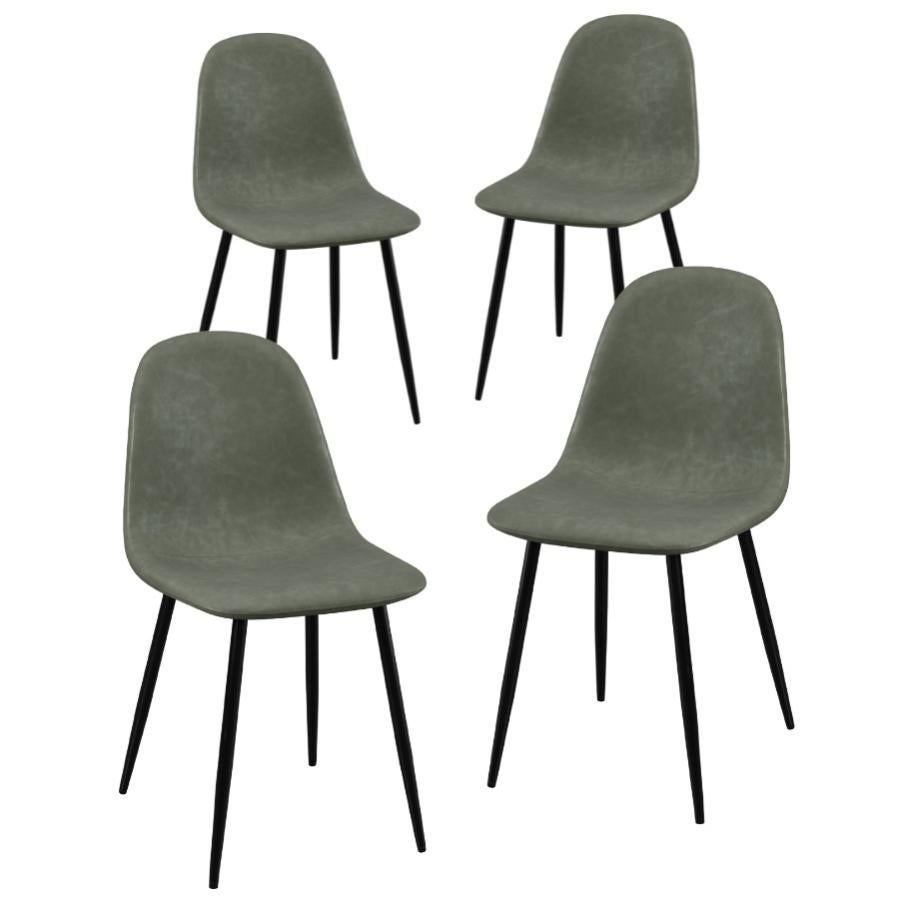 Set De 4 Sillas Borneo Para Comedor En Tela Verde|Blanco | Leroy Merlin
